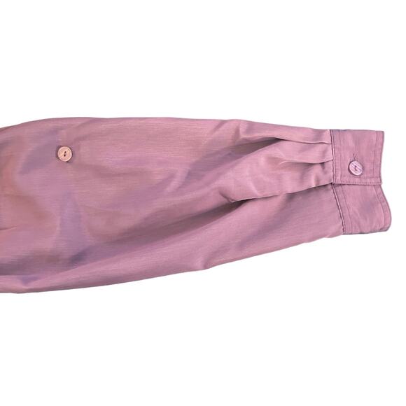 Only Necessities Women’s Purple Shimmer Roll-Sleeve Button-Up Blouse 16W VINTAGE - Picture 4 of 6